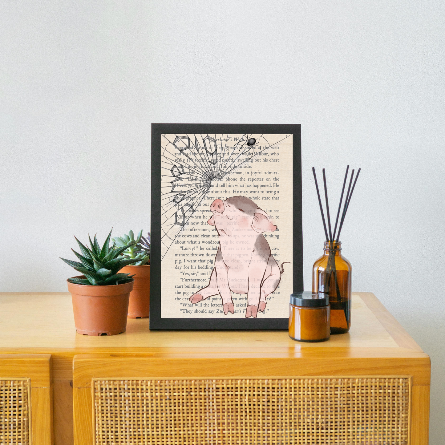 Charlotte's Web Inspired A4 Print, Book Art, Nursery Wall Decor