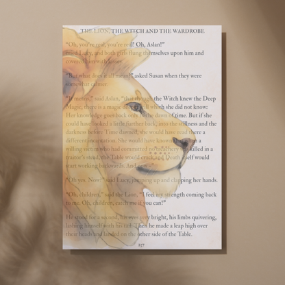 The Lion The Witch and the Wardrobe Inspired A4 Print, Book Art, Nursery Wall Decor