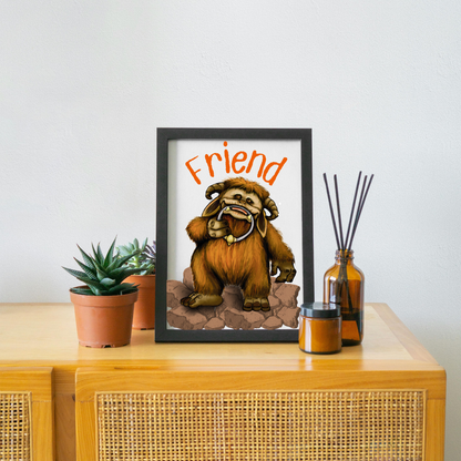 Labyrinth Ludo Poster, A4 Print, High Quality Wall Art, Labyrinth Movie Poster, Jim Henson Artwork, Ludo Friend, 80's Movie Poster, Cute Art