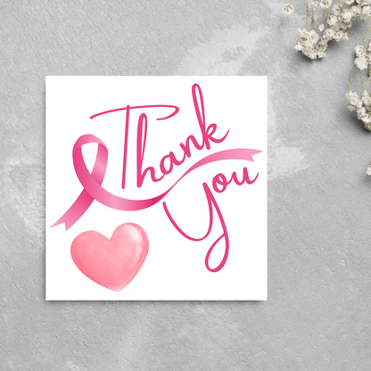 Thank You For Your Support Card, Breast Cancer Card