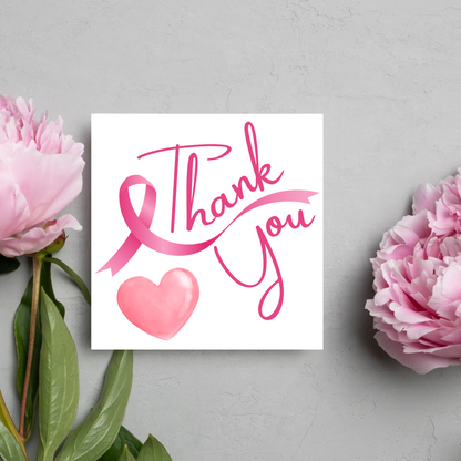 Thank You For Your Support Card, Breast Cancer Card