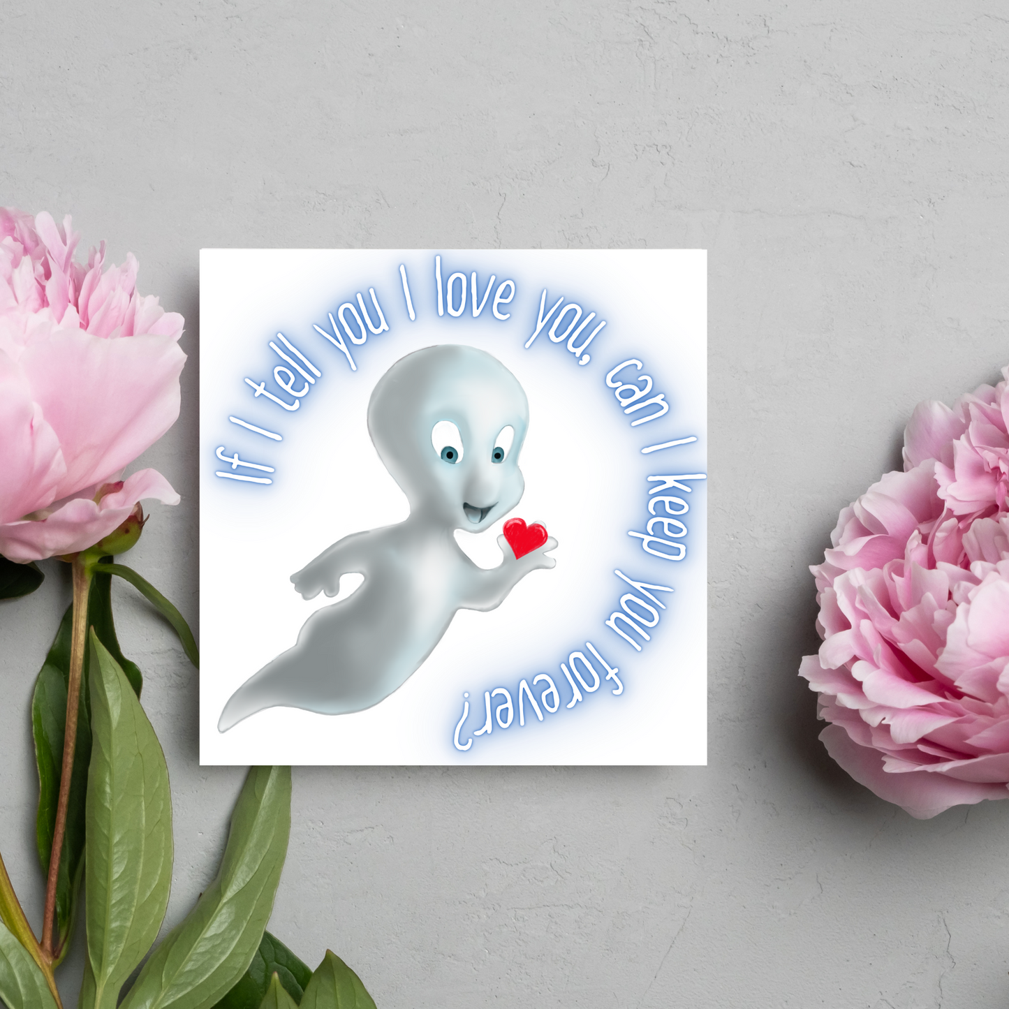 Casper Valentines Card, Card for him, Card for her, Valentines Day Card