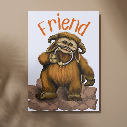Labyrinth Ludo Poster, A4 Print, High Quality Wall Art, Labyrinth Movie Poster, Jim Henson Artwork, Ludo Friend, 80's Movie Poster, Cute Art