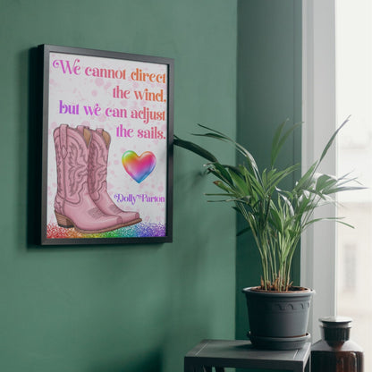 Dolly Parton Quote Poster, Inspirational Art Print, Country Wall Art, A4