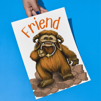 Labyrinth Ludo Poster, A4 Print, High Quality Wall Art, Labyrinth Movie Poster, Jim Henson Artwork, Ludo Friend, 80's Movie Poster, Cute Art