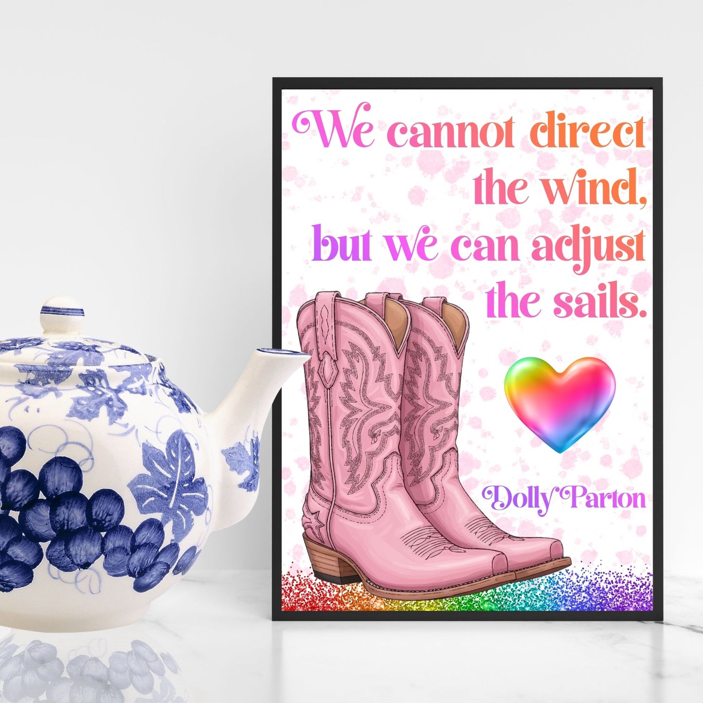Dolly Parton Quote Poster, Inspirational Art Print, Country Wall Art, A4