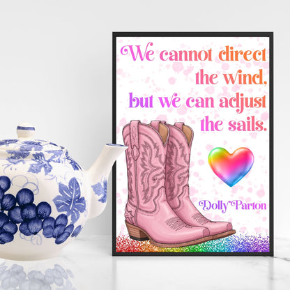 Dolly Parton Quote Poster, Inspirational Art Print, Country Wall Art, A4