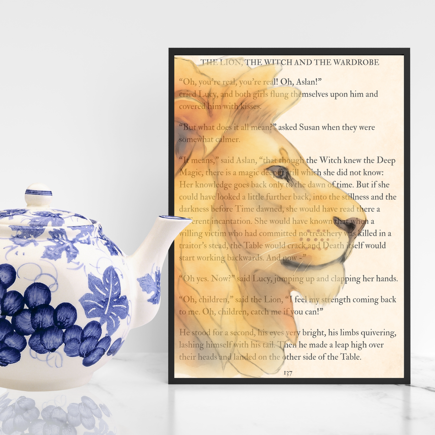 The Lion The Witch and the Wardrobe Inspired A4 Print, Book Art, Nursery Wall Decor