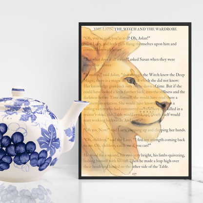 The Lion The Witch and the Wardrobe Inspired A4 Print, Book Art, Nursery Wall Decor