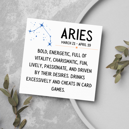 Funny Zodiac Star Sign Birthday card, Capricorn, Virgo, Aries, Cancer, Leo, Gemini, Pisces, Aquarius, Libra, Scorpio, Taurus, Sagittarius