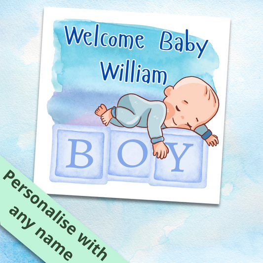 Personalised New Baby Card - Welcome to The World