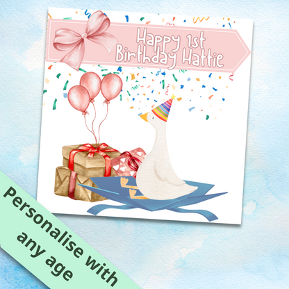 Personalised Goose Birthday Card