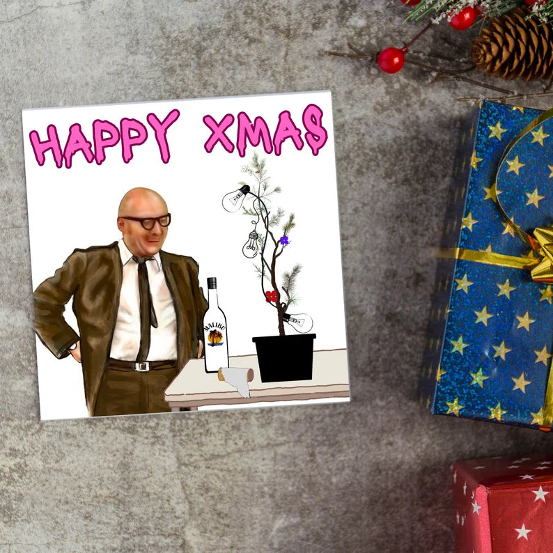 Funny Bottom Christmas Card, Christmas Card - Eddie