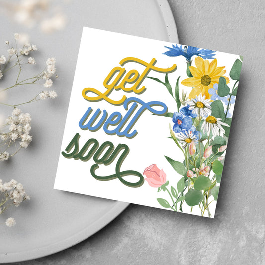 blue floral get well card