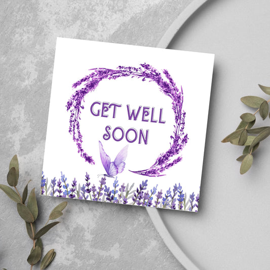 lavender purple get well card