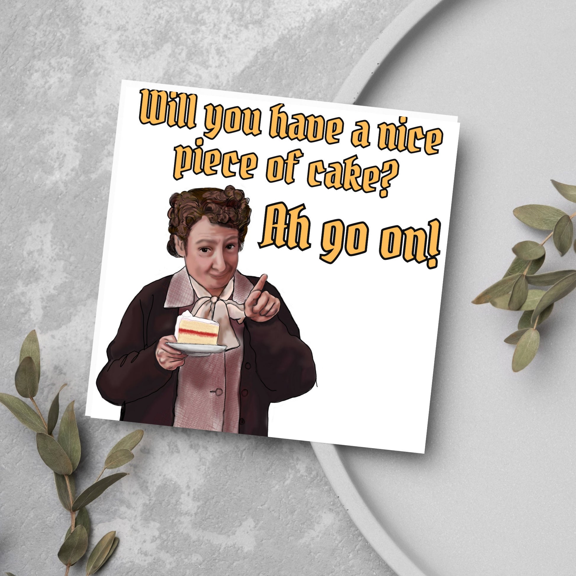 tv show mrs doyle cake card