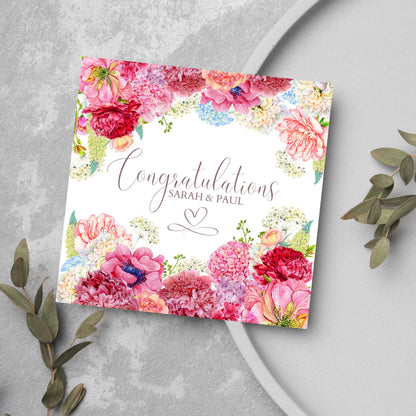 Personalised Floral Wedding Card,