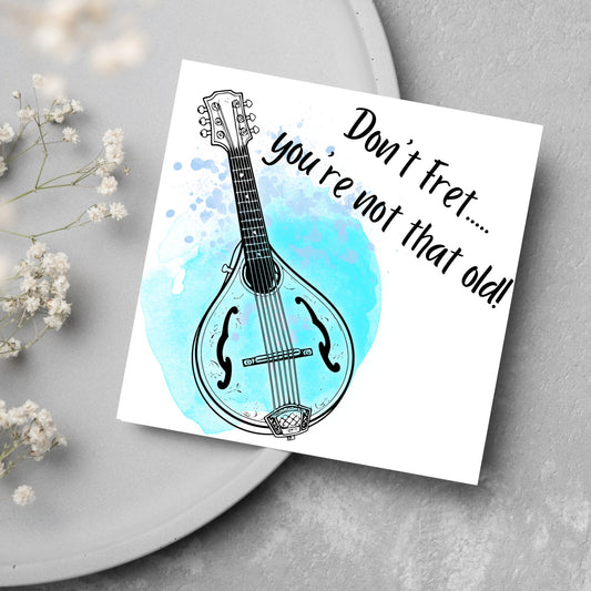 blue watercolour mandolin card