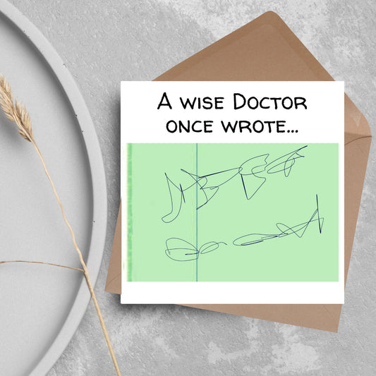 New Doctor Card, Junior Doctor Card, Doctor Graduation Card, PhD acceptance Card, Funny Card for New Doctor, Doctors Handwriting Card