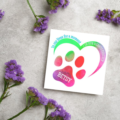 Personalised Loss of Pet Sorry for Your Loss, Loss of Cat, Loss of Dog, Rainbow Bridge Card, Thinking of You Card