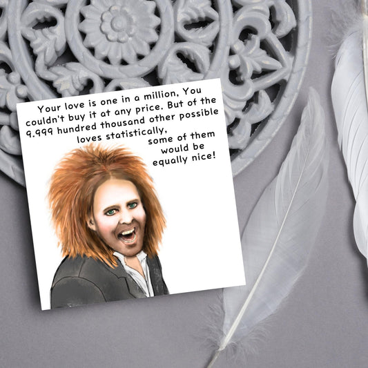 Tim Minchin inspired Anniversary Card, Stand Up Comedy Card, Card for Wife, For Husband, For Boyfriend, For Girlfriend