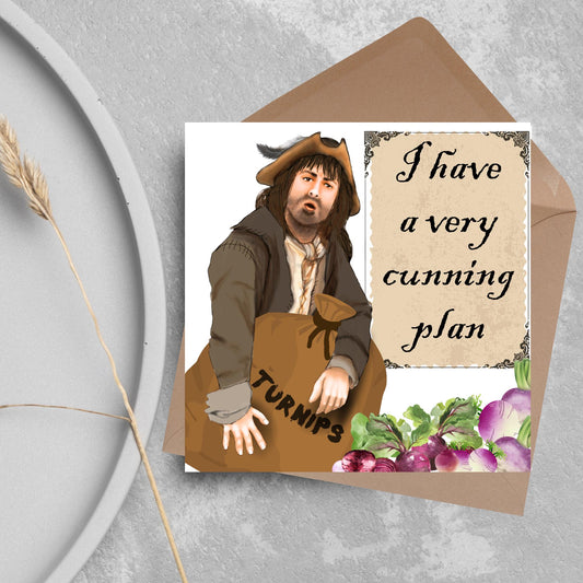 Blackadder Card, Baldrick Card for Any Occasion, Rowen Atkinson, Birthday Card, Anniversary Card, Card for Friend, Get Well Soon