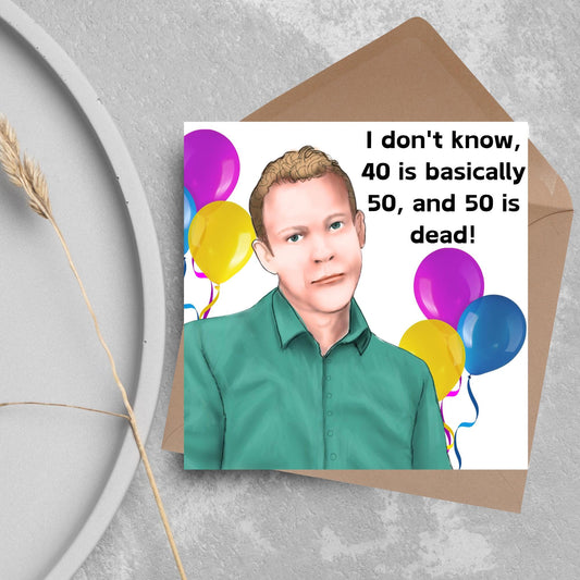 Peep Show 40th Birthday Card, Jeremy Peep Show, Funny Birthday Card, Grumpy Birthday Card, Card For Him, Card For Her, Happy Birthday