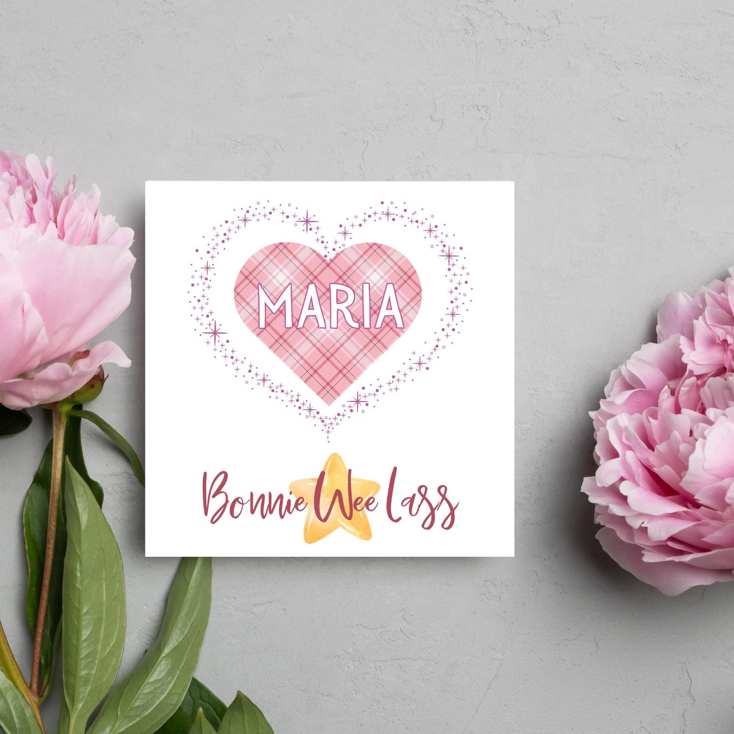 Personalised Scottish New Baby Card, Baby Boy, Baby Girl, Tartan Card, New Bairn Card, Name Card, Newborn Card, Scottish Card, Scotland Card