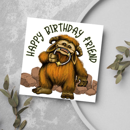 Labyrinth Birthday Card, Ludo Cute Birthday Card, Card for Friend, Best Friend Birthday Card, 80's Movie Card. David Bowie, Ludo Friend Card