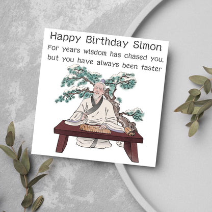 Personalised Birthday Card, Chinese Wisdom Card, Funny Card, Name Birthday Card, 50th Birthday Card, 60th Birthday Card