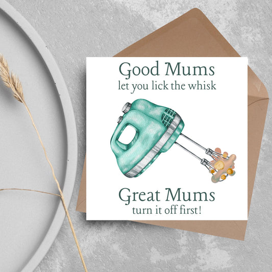 Funny Card for Mum, Any Occasion, Best Mum, Mothers Day Card, Mum Birthday Card, Blank Card, Card for Baker