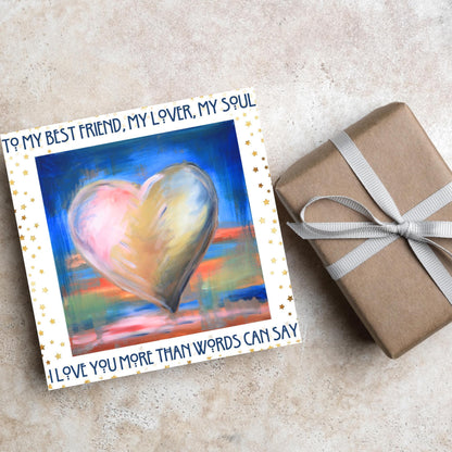 Anniversary Card, I Love You Card, Card for Him, Card for Her, Hearts Card, Birthday Card, Card for Wife, Love Card, Watercolour Art