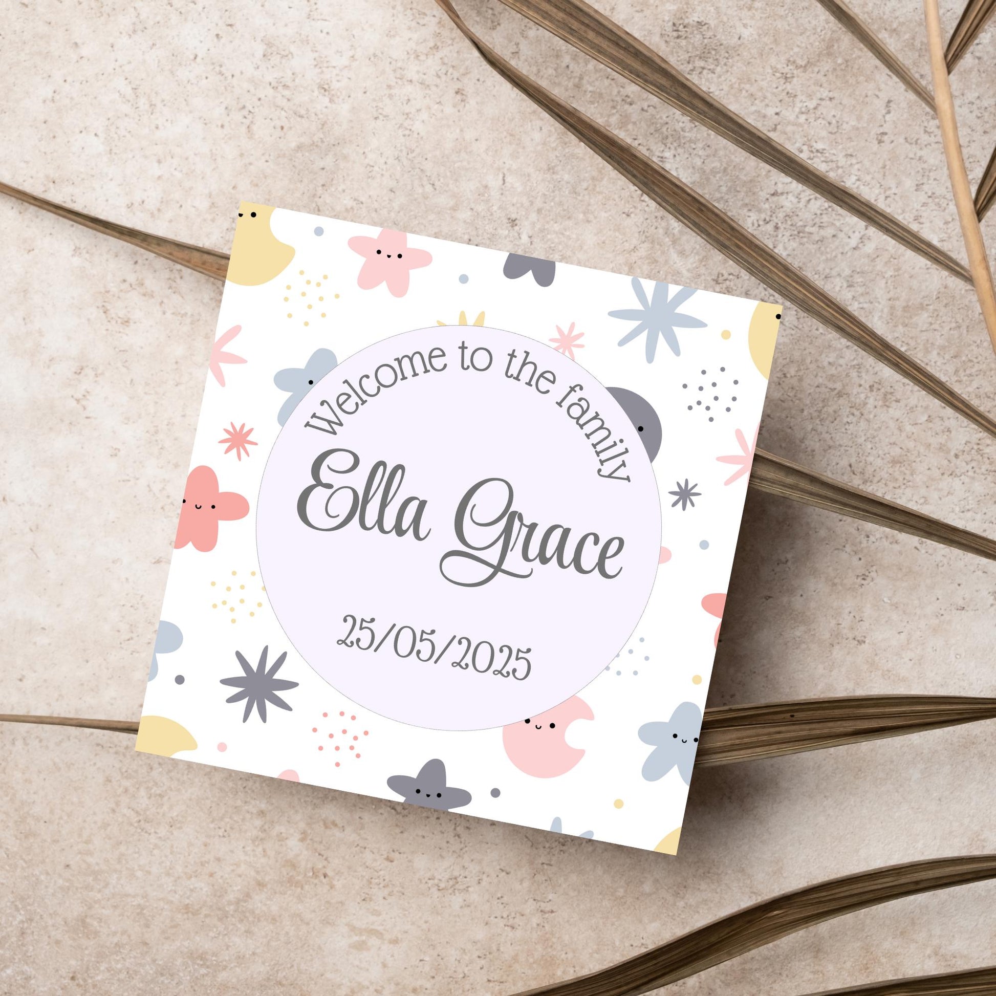 Personalised New Baby Card, Baby Boy, Baby Girl, Congratulations, Baby Card, Welcome to The World, Birth, New Mum Card, Custom Name Card