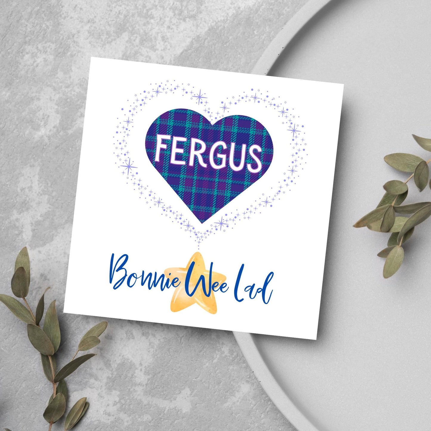 Personalised Scottish New Baby Card, Baby Boy, Baby Girl, Tartan Card, New Bairn Card, Name Card, Newborn Card, Scottish Card, Scotland Card