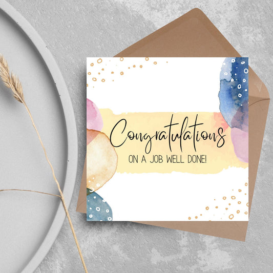 Well Done Card, Congratulations Card for Man, Card for Son, Card for Brother, Card for Husband, Mens Congratulations Card, New Job Card