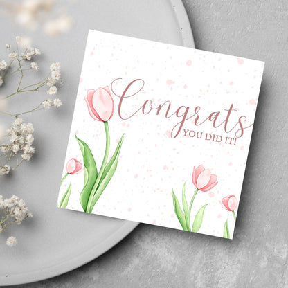 Congratulations Card, Card for Daughter, Card for Sister, Card for Wife, Tulips Congratulations Card, Celebration Card