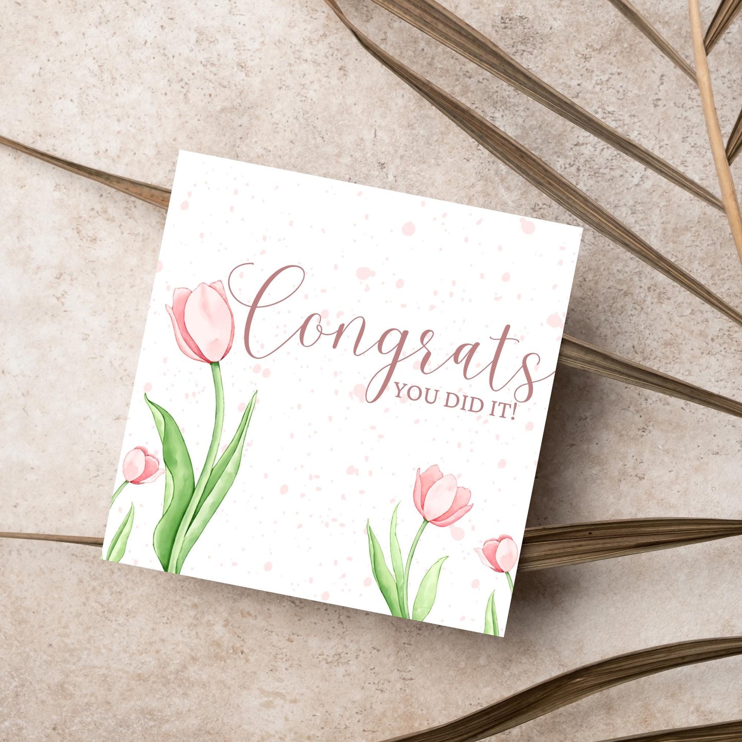 Congratulations Card, Card for Daughter, Card for Sister, Card for Wife, Tulips Congratulations Card, Celebration Card