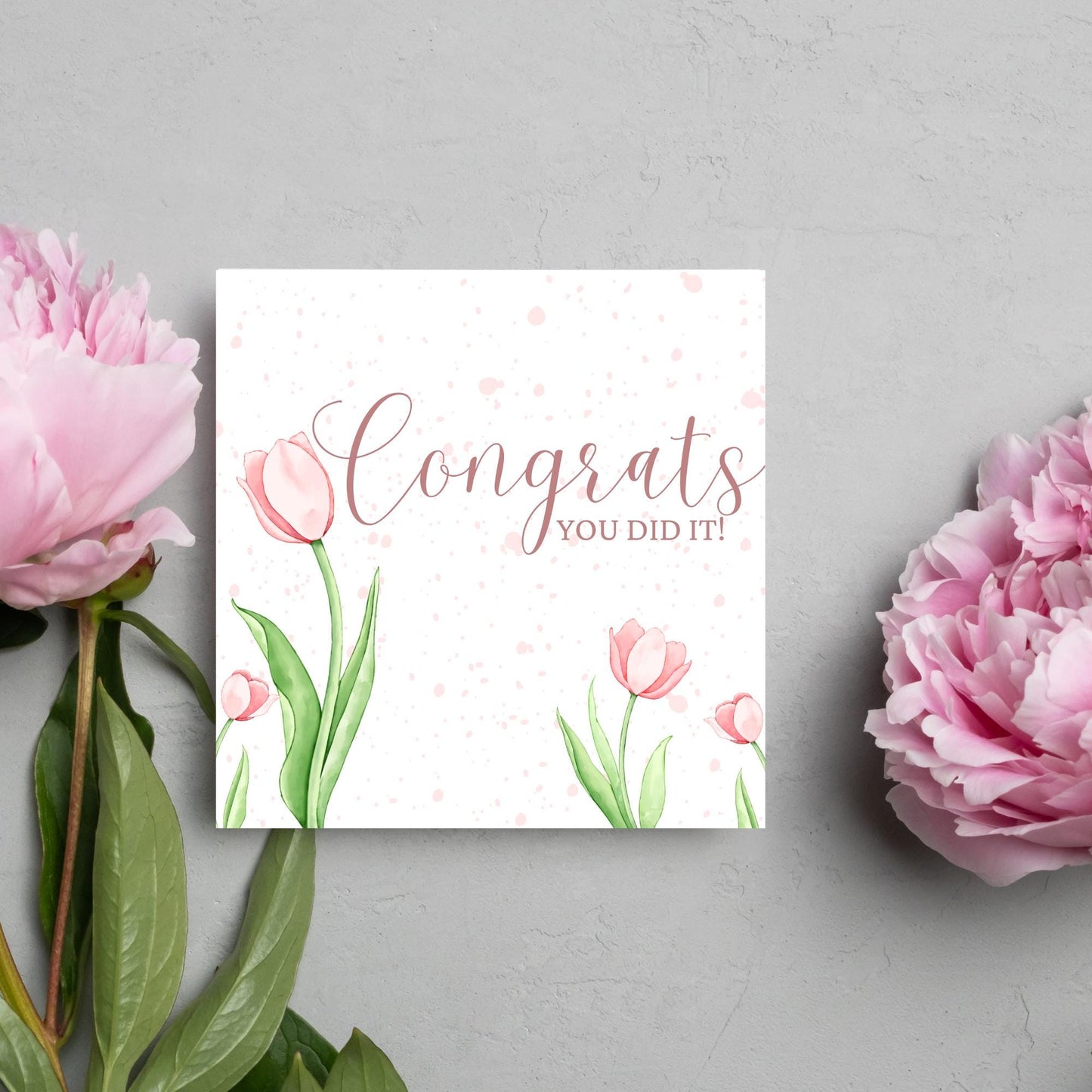 Congratulations Card, Card for Daughter, Card for Sister, Card for Wife, Tulips Congratulations Card, Celebration Card