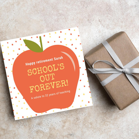 Teacher Retirement Card, Leaving Card for Teacher, Personalised Retirement Card, Retired Card, Retiring, We'll Miss You Card