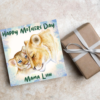 Lion Mothers Day Card, Cute Card for Mum, Greetings Card, Happy Mothers Day, Mama Lion, Card for Mother