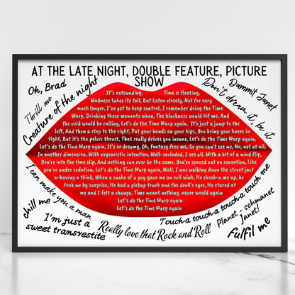 Rocky Horror Picture Show Wall Art, A4 Print, High Quality Poster, Time Warp Lyrics, Movie Quotes, Gothic Decor, Rock Decor, Theatre Art
