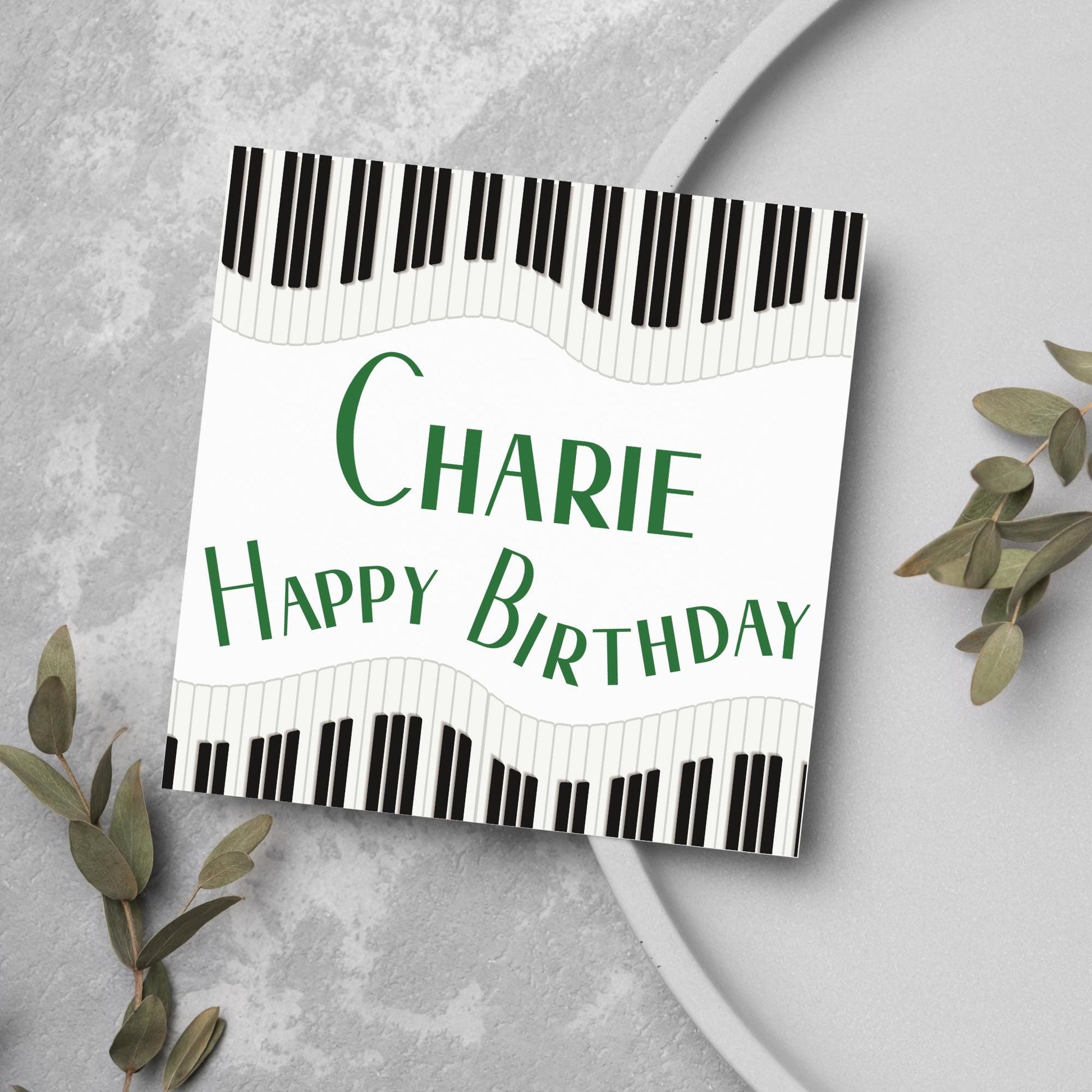 Personalised Piano Birthday Card, Happy Birthday, Card for Musician, Card for Him, Card for Her, Keyboard Birthday Card, Pianist Card