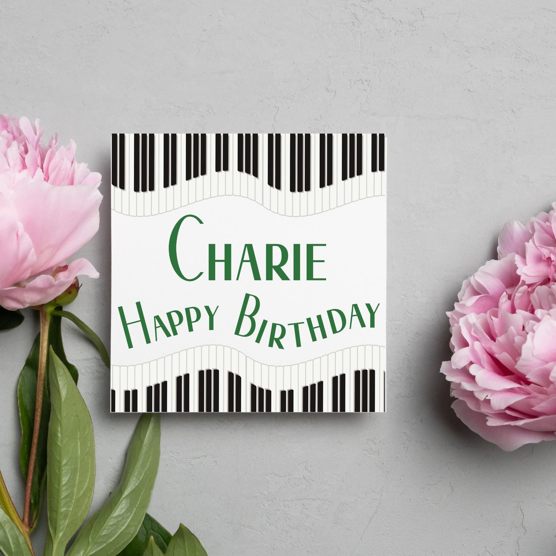 Personalised Piano Birthday Card, Happy Birthday, Card for Musician, Card for Him, Card for Her, Keyboard Birthday Card, Pianist Card