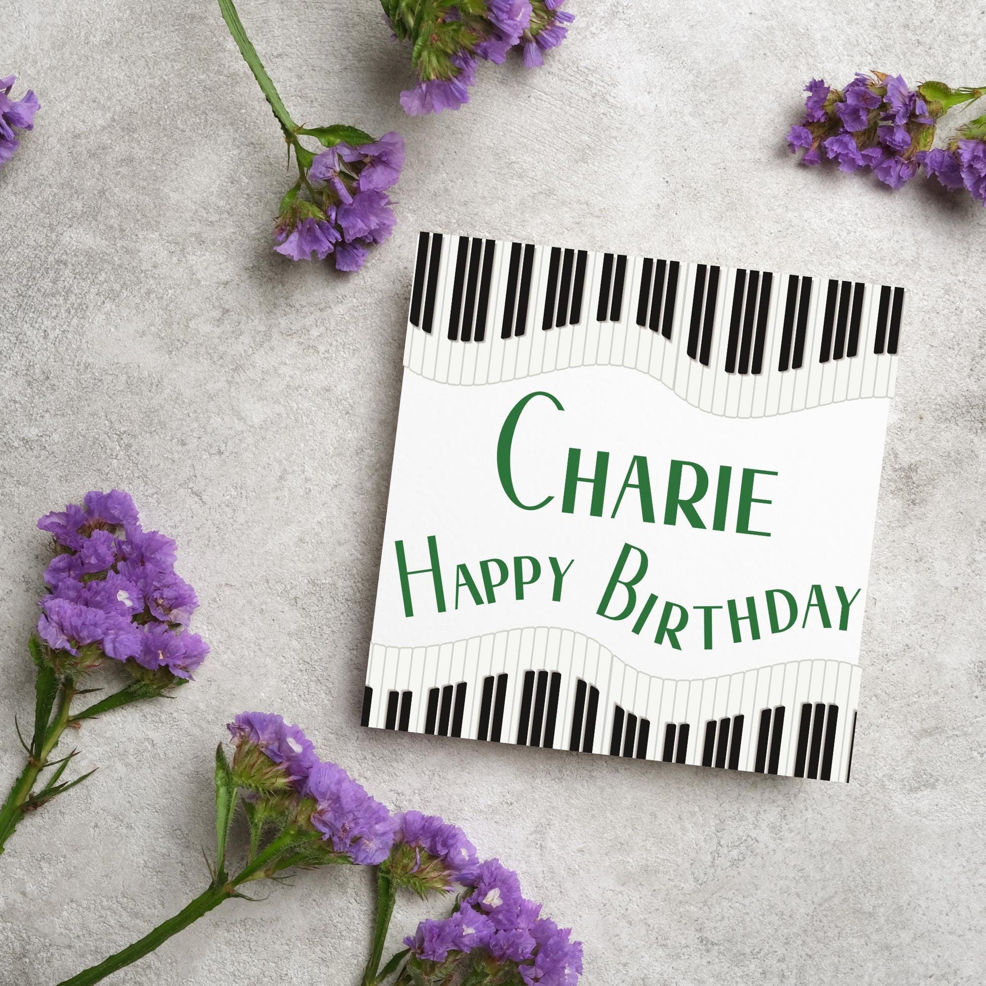 Personalised Piano Birthday Card, Happy Birthday, Card for Musician, Card for Him, Card for Her, Keyboard Birthday Card, Pianist Card