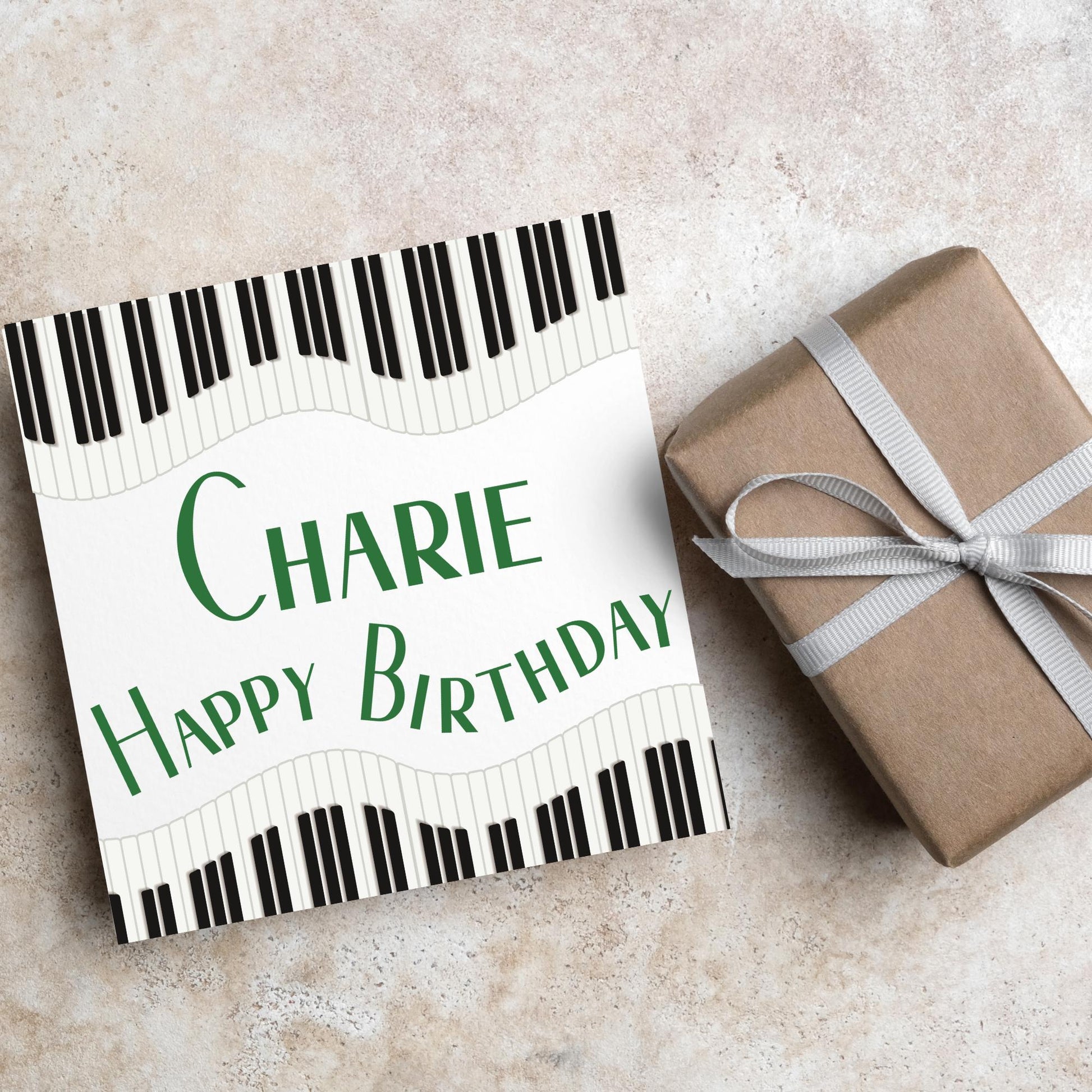 Personalised Piano Birthday Card, Happy Birthday, Card for Musician, Card for Him, Card for Her, Keyboard Birthday Card, Pianist Card