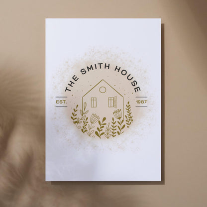 Personalised Home Poster, Family Name Wall Art, Simple Design, Minimalist Wall Art, Welcome Home, A4 Print, Choice of Colours, Custom Print