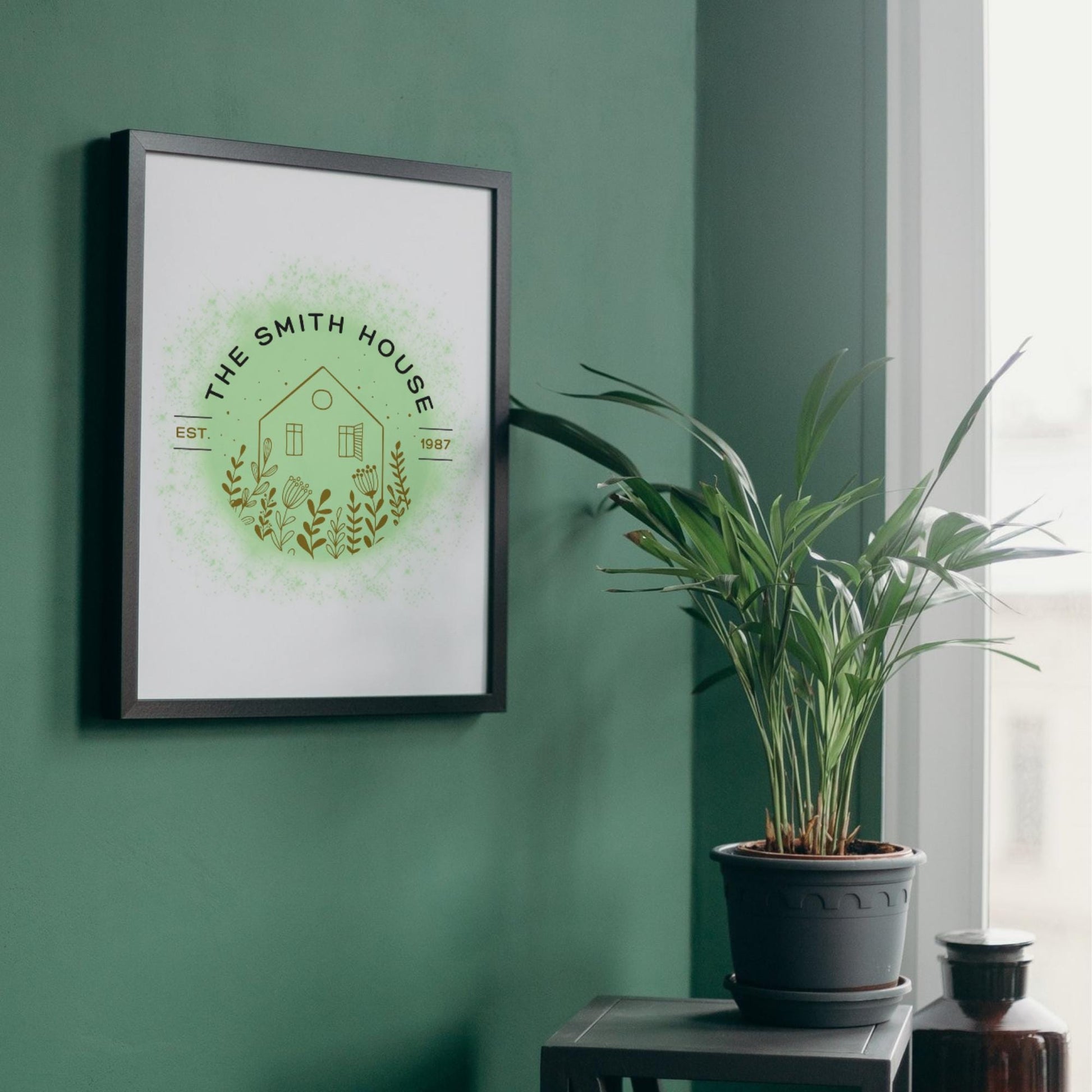 Personalised Home Poster, Family Name Wall Art, Simple Design, Minimalist Wall Art, Welcome Home, A4 Print, Choice of Colours, Custom Print