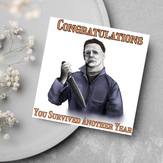Halloween Michael Myers Card, Birthday Card, Horror Movie Card, Mike Myers, Alternative Birthday Card, Halloween Movie, Horror Birthday Card