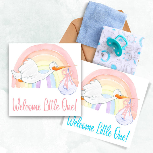 Personalised New Baby Card, Baby Boy, Baby Girl, Congratulations Card, Pink or Blue Baby Card, Welcome to The World, Birth, New Mum Card