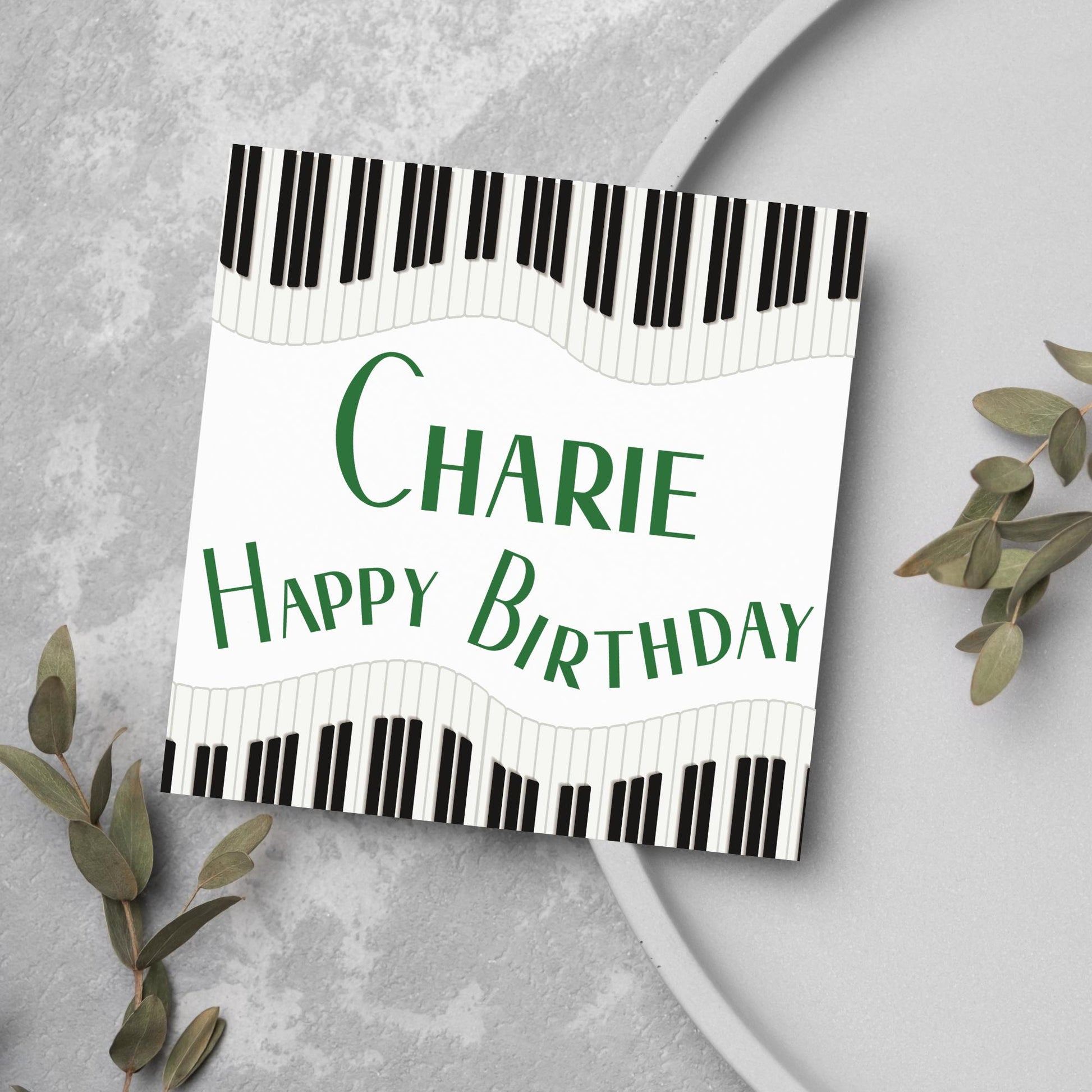 Personalised Piano Birthday Card, Happy Birthday, Card for Musician, Card for Him, Card for Her, Keyboard Birthday Card, Pianist Card